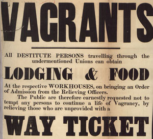 Notice for vagrants, from Edward Gulson, correspondence and papers relating to the South Western District. Images including crown copyright images reproduced by courtesy of The National Archives, London, England. www.nationalarchives.gov.uk.